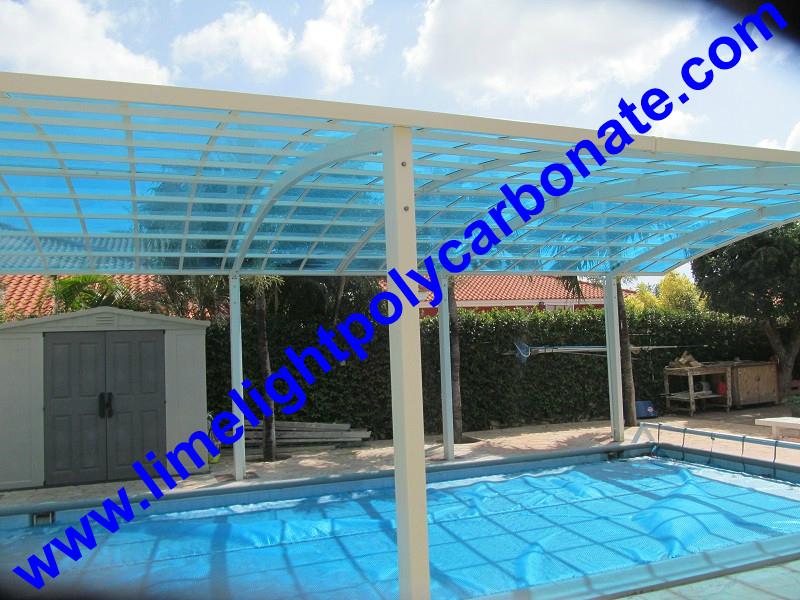 Aluminium alloy frame swimming pool cover with polycarbonate solid sheet 2