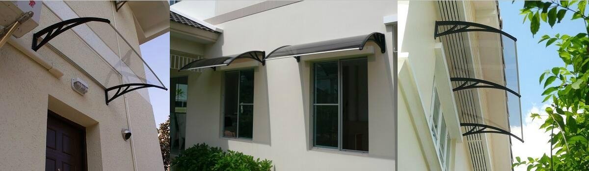Polycarbonate awning projects for window awning and door canopy