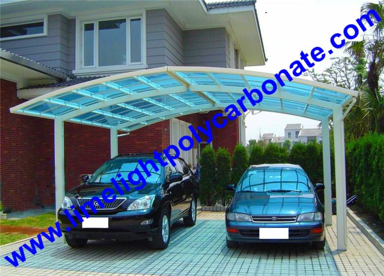 Extended aluminum carport with bronze frame and bronze polycarbonate solid sheet 4