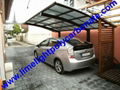 carport awning with powder coated aluminium alloy frame and polycarbonate sheet