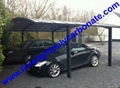 double aluminium carport with dark brown frame and bronze PC solid roofing panel 10