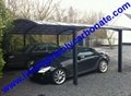double aluminium carport with dark brown frame and bronze PC solid roofing panel