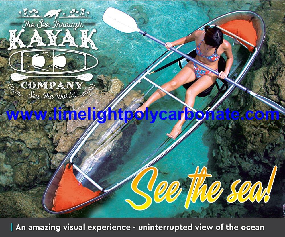 transparent kayak, clear kayak, polycarbonate kayak, crystal kayak, PC kayak, clear canoe, transparent canoe, crystal canoe, polycarbonate canoe, PC canoe, see through kayak, see bottom kayak, kayak paddling, water sport kayak, see through canoe, see bottom canoe, canoe paddling, water sport canoe