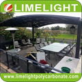 double size aluminum carport with bronze aluminium frame and grey PC solid sheet 2