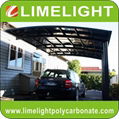 double size aluminum carport with bronze aluminium frame and grey PC solid sheet