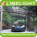 double size aluminum carport with bronze aluminium frame and grey PC solid sheet 4