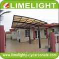 double size aluminum carport with bronze aluminium frame and grey PC solid sheet 8
