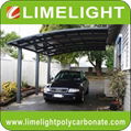 double size aluminum carport with bronze aluminium frame and grey PC solid sheet 9