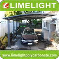 double size aluminum carport with bronze aluminium frame and grey PC solid sheet