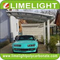 double size aluminum carport with bronze aluminium frame and grey PC solid sheet
