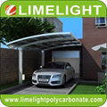 double size aluminum carport with bronze aluminium frame and grey PC solid sheet