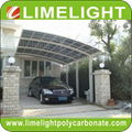 double size aluminum carport with bronze aluminium frame and grey PC solid sheet 14