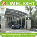 double size aluminum carport with bronze aluminium frame and grey PC solid sheet