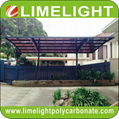 double size aluminum carport with bronze aluminium frame and grey PC solid sheet 15