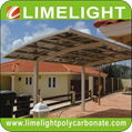 double size aluminum carport with bronze aluminium frame and grey PC solid sheet