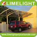 double size aluminum carport with bronze aluminium frame and grey PC solid sheet