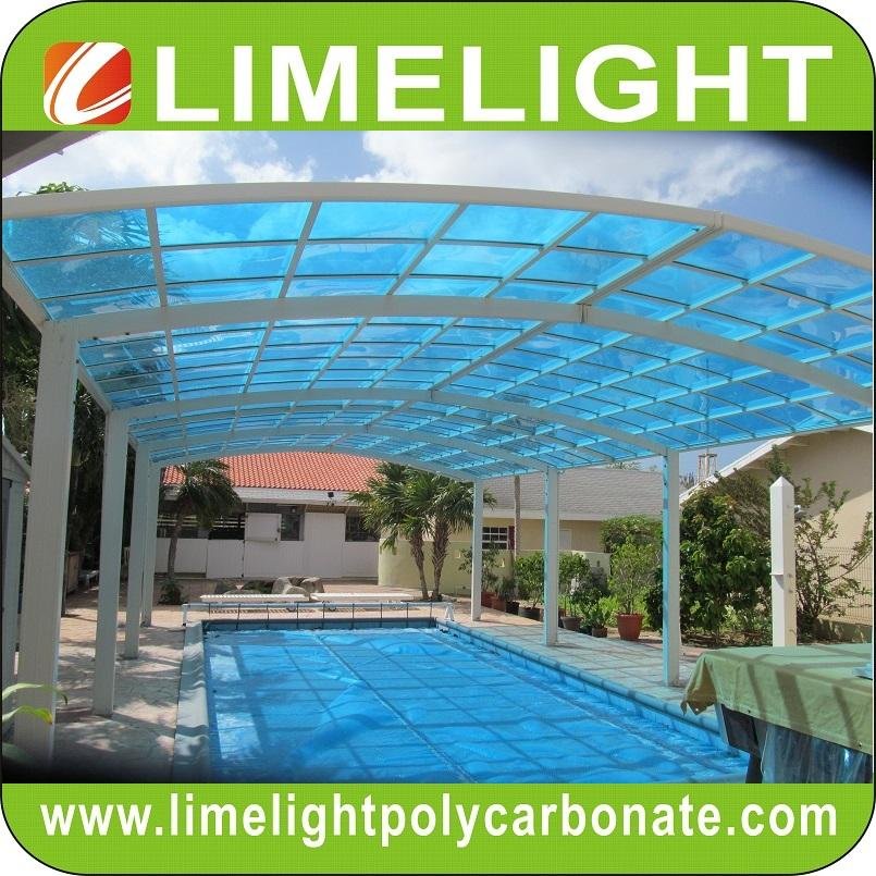 Aluminium alloy frame swimming pool cover with polycarbonate solid sheet