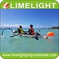 Full transparent kayak clear canoe crystal kayak with outrigger stabilizer