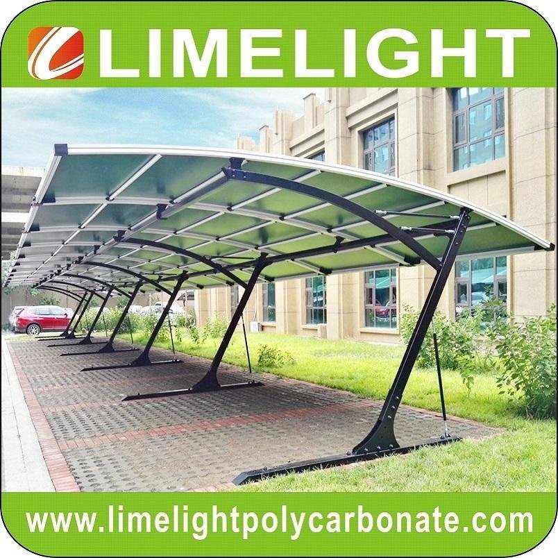 Cantilever carport with powder coated aluminium alloy frame and polycarbonate 2