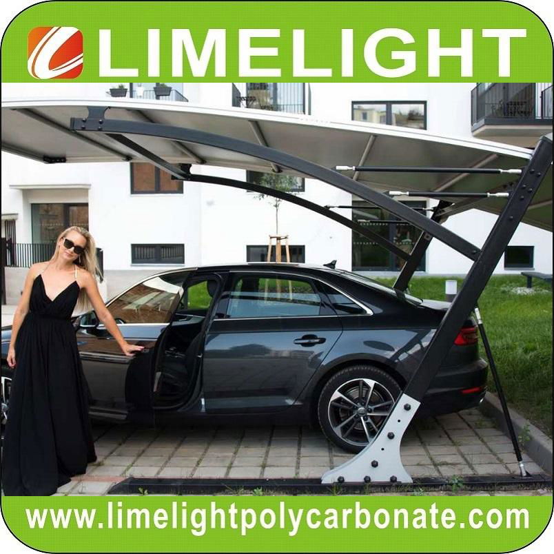 Cantilever carport with powder coated aluminium alloy frame and polycarbonate 3