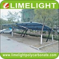 Cantilever carport with powder coated aluminium alloy frame and polycarbonate