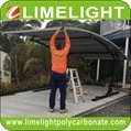 Cantilever carport with powder coated aluminium alloy frame and polycarbonate