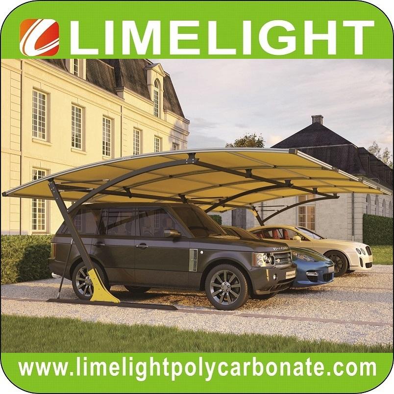 Double Size Cantilever Carport With Metal Frame And Polycarbonate