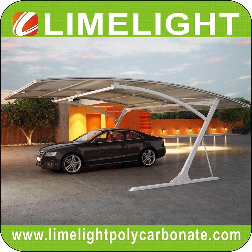 double size cantilever carport with metal frame and polycarbonate roof sheet 3