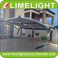 double size cantilever carport with metal frame and polycarbonate roof sheet 6