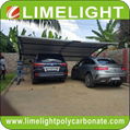 double size cantilever carport with metal frame and polycarbonate roof sheet