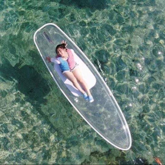clear paddle board, clear SUP, clear SUP paddle board, clear board, clear stand-up board, clear stand up paddle board 