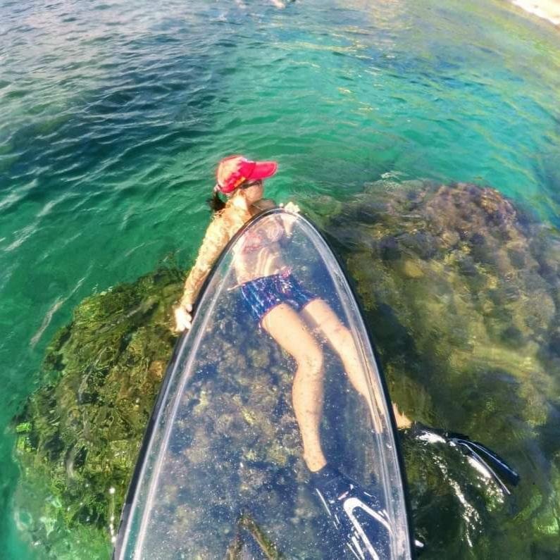 clear paddle board, transparent paddle board, clear SUP board, transparent SUP board, see through board, clear SUP, transparent SUP, see through SUP, glass SUP, clear board, transparent board, see through SUP board