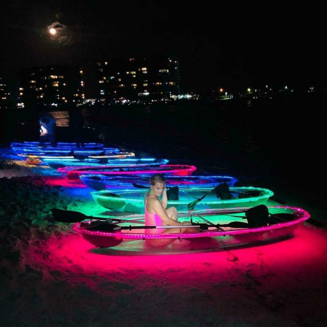 Transparent kayak clear crystal kayak glass kayak with LED light for night tour