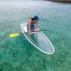 clear paddle board, clear SUP, clear SUP paddle board, clear SUP board, clear stand up board, clear stand up paddle board, see through paddle board, transparent paddle board, transparent SUP board