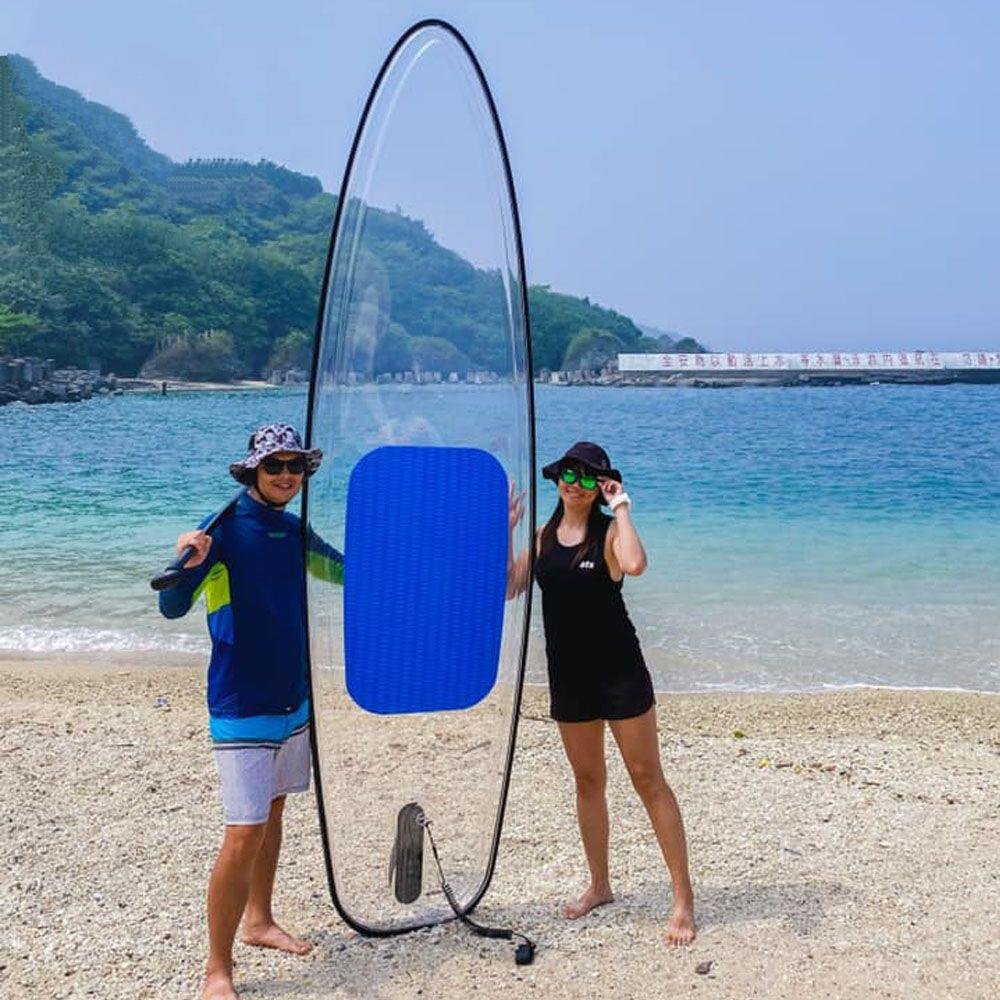 clear paddle board transparent clear SUP crystal clear SUP board glass bottom
