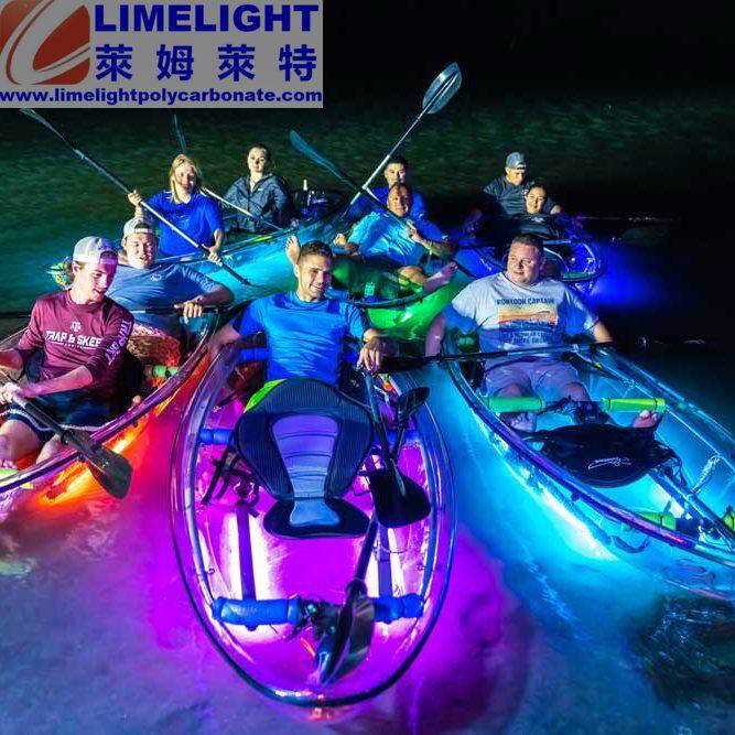 Glow clear kayak LED transparent kayak night tour glass kayak 2