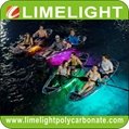LED light clear kayak night glow transparent kayak illuminated crystal kayak