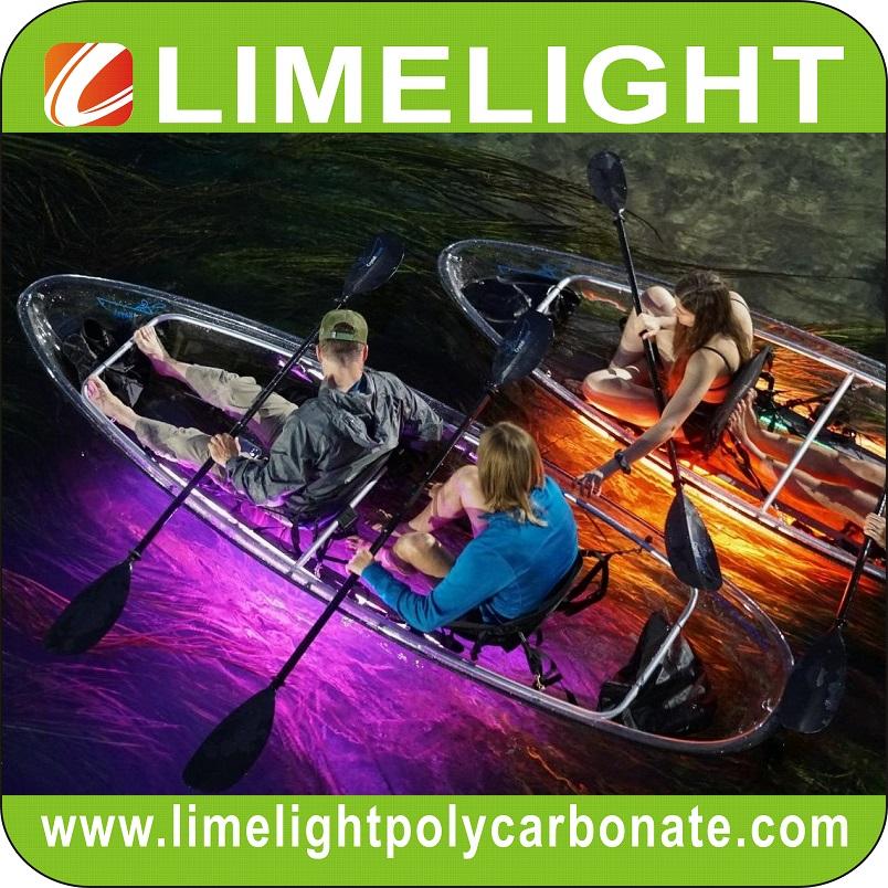 Glow Clear Kayak LED Light Transparent Kayak Illuminated Glow Crystal Kayak 1