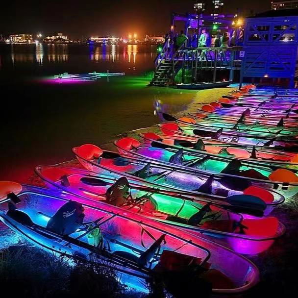 Glow Clear Kayak LED Light Transparent Kayak Illuminated Glow Crystal Kayak 3