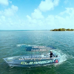 15 People Clear Boat with Outboard Engine and Polycarbonate Roofing