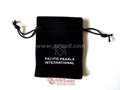 black velvet gift pouch with embossed &silkscreen printed logo
