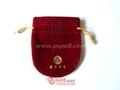 Semicircle double drawstring velvet jewelry pouch 5