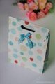 Fancy Printing Gift paper bag with ribbon tie